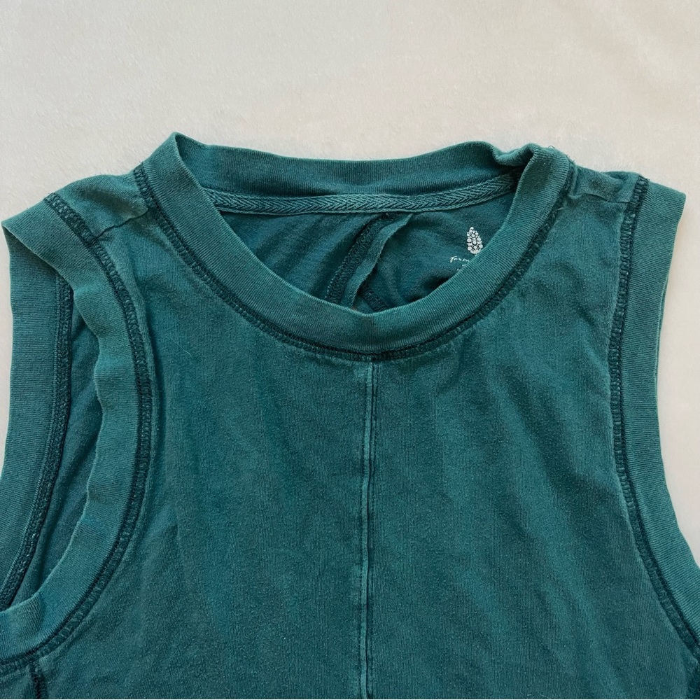 Free People Movement Play by Play Open Back Crop Tank Teal Blue Size XS - Picture 3 of 6